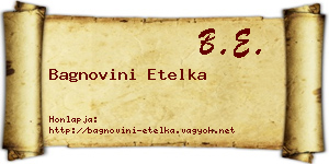 Bagnovini Etelka névjegykártya